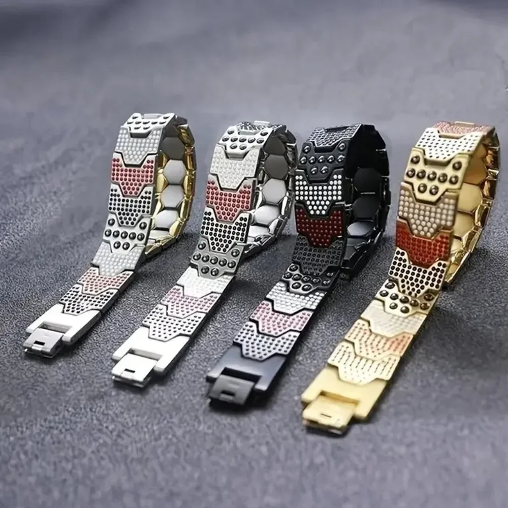 Titanium Magnetic Ion Therapy Lymphatic Health Chain Link Bracelet Weight Loss